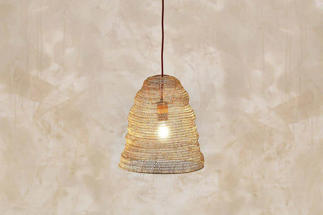Jatani Wire Lampshade Antique Brass Small Oval