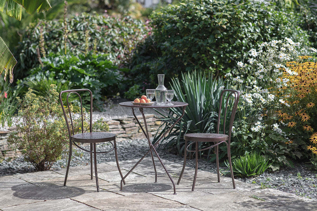 Jeavika Iron Outdoor Bistro Chair Black