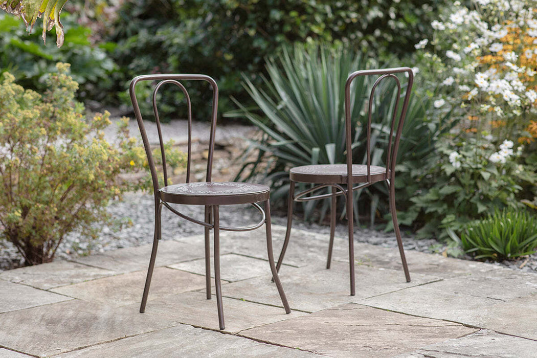 Jeavika Iron Outdoor Bistro Chair Black