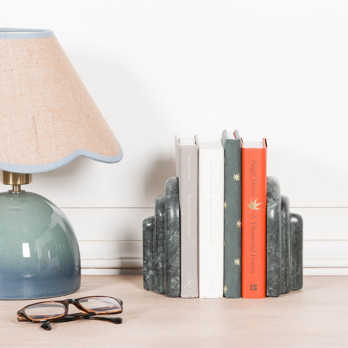 Natural Green Marble Bookends