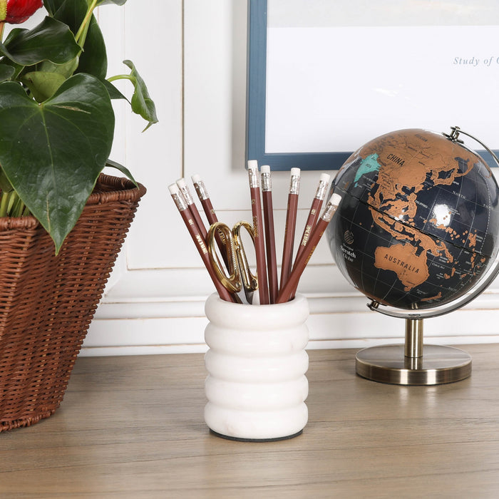 Natural White Marble Beehive Storage Holder