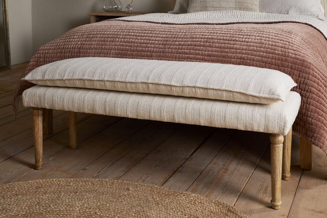Kiana Cotton Upholstered Bench Natural