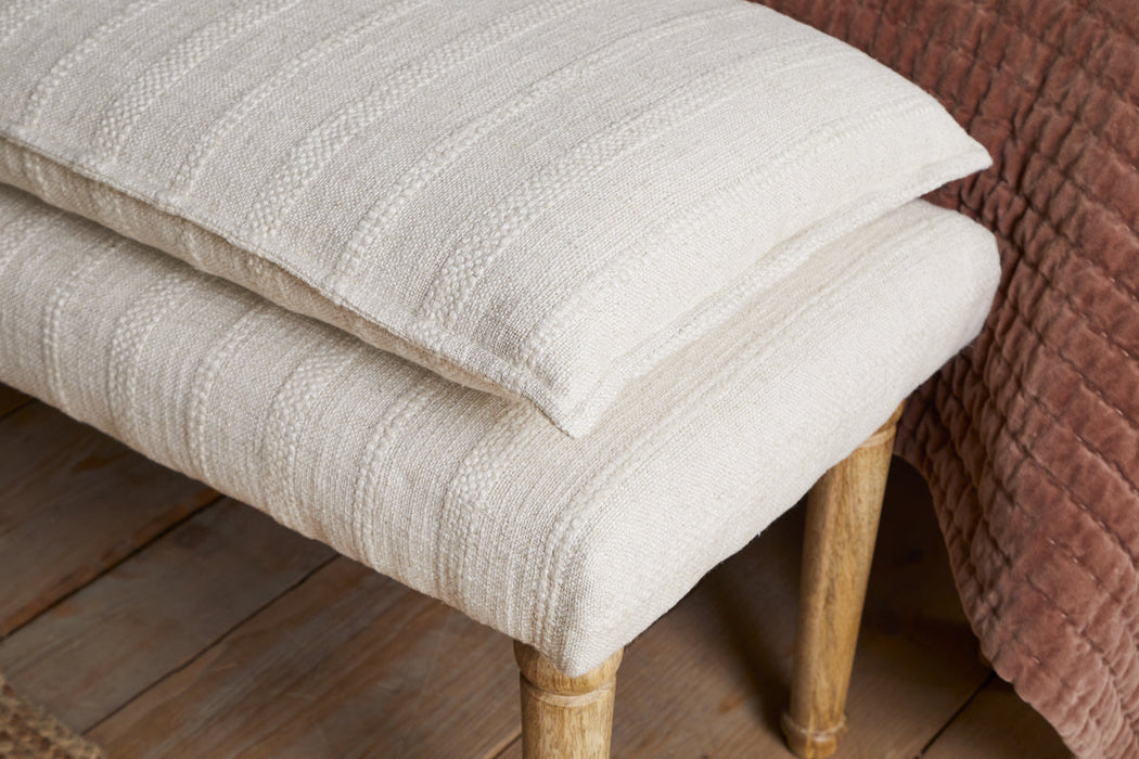 Kiana Cotton Upholstered Bench Natural
