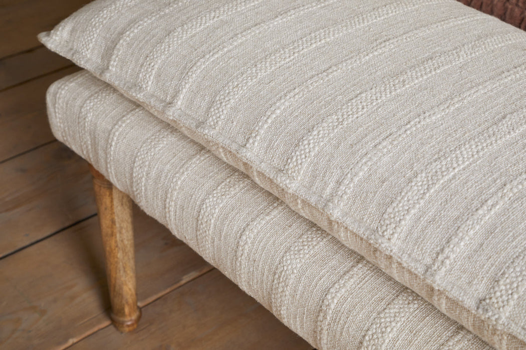 Kiana Cotton Upholstered Bench Natural