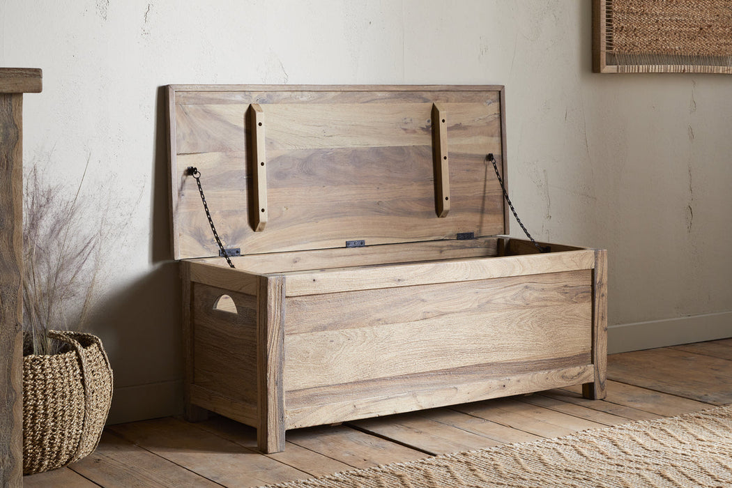Karadi Reclaimed Wood Storage Bench Natural