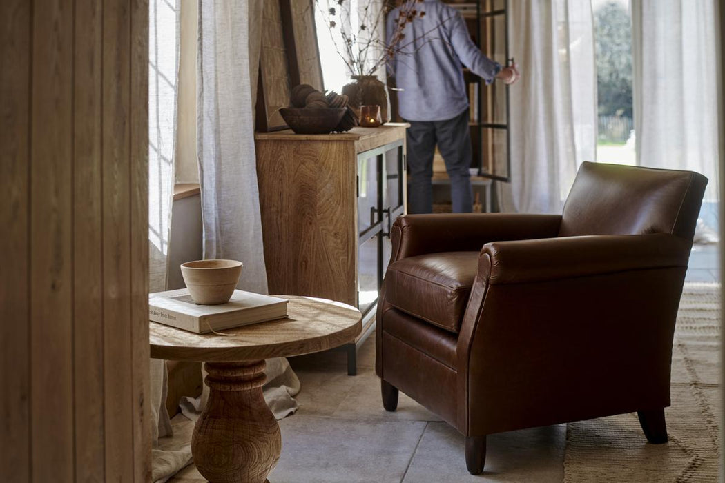 Knada Leather Armchair Chocolate Brown