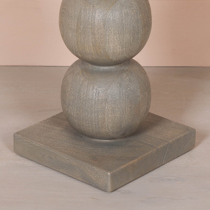 Rustic Wooden Stacked Ball Side Occasional Table