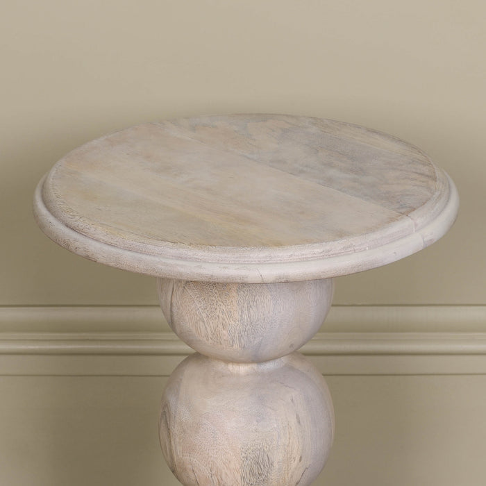 Blanchie Wooden Stacked Ball Side Occasional Table