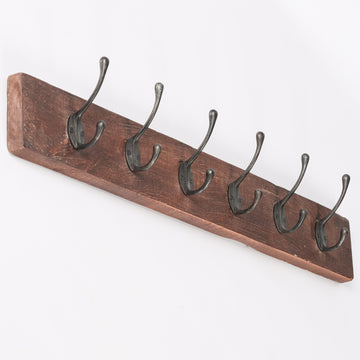 6 Hook 80cm Wooden Coat Hanger