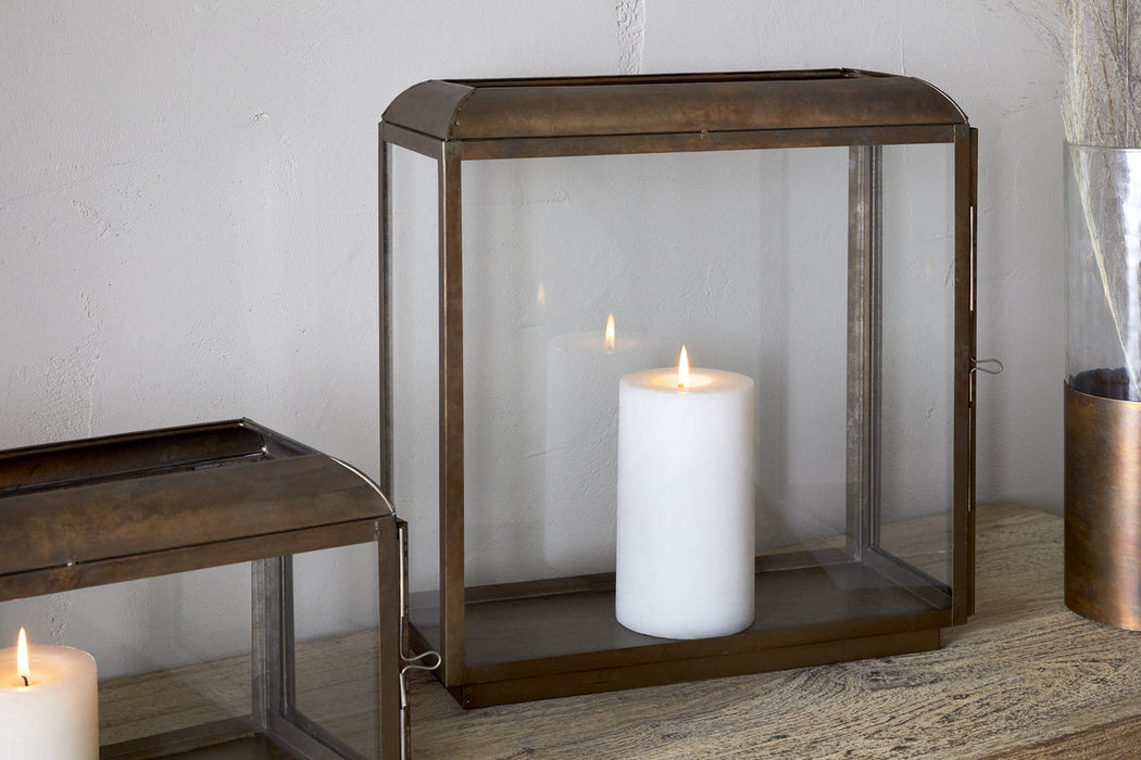 Kiwanda Tall Lantern - Antique Brass