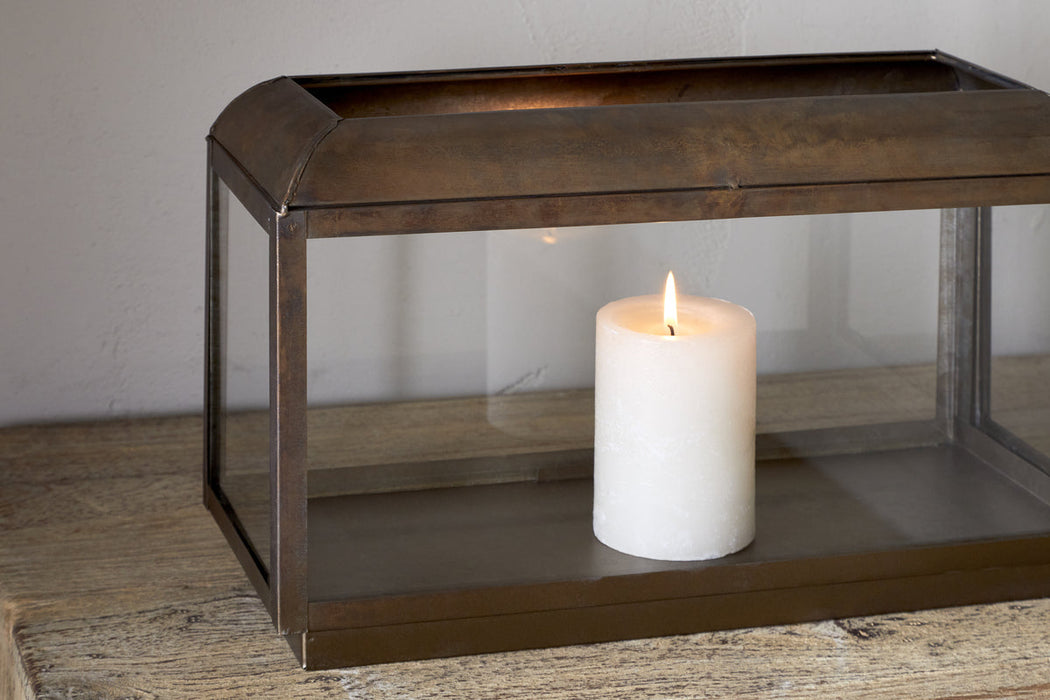 Kiwanda Wide Lantern Antique Brass