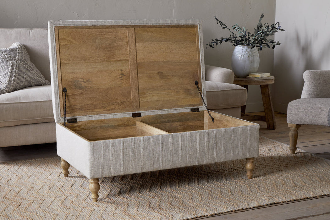 Kiana Upholstered Storage Ottoman Natural