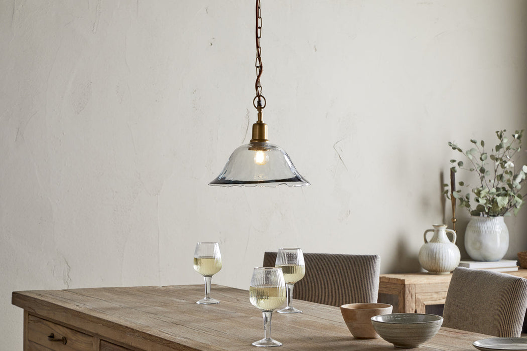 Keju Organic Shape Recycled Glass Pendant Clear