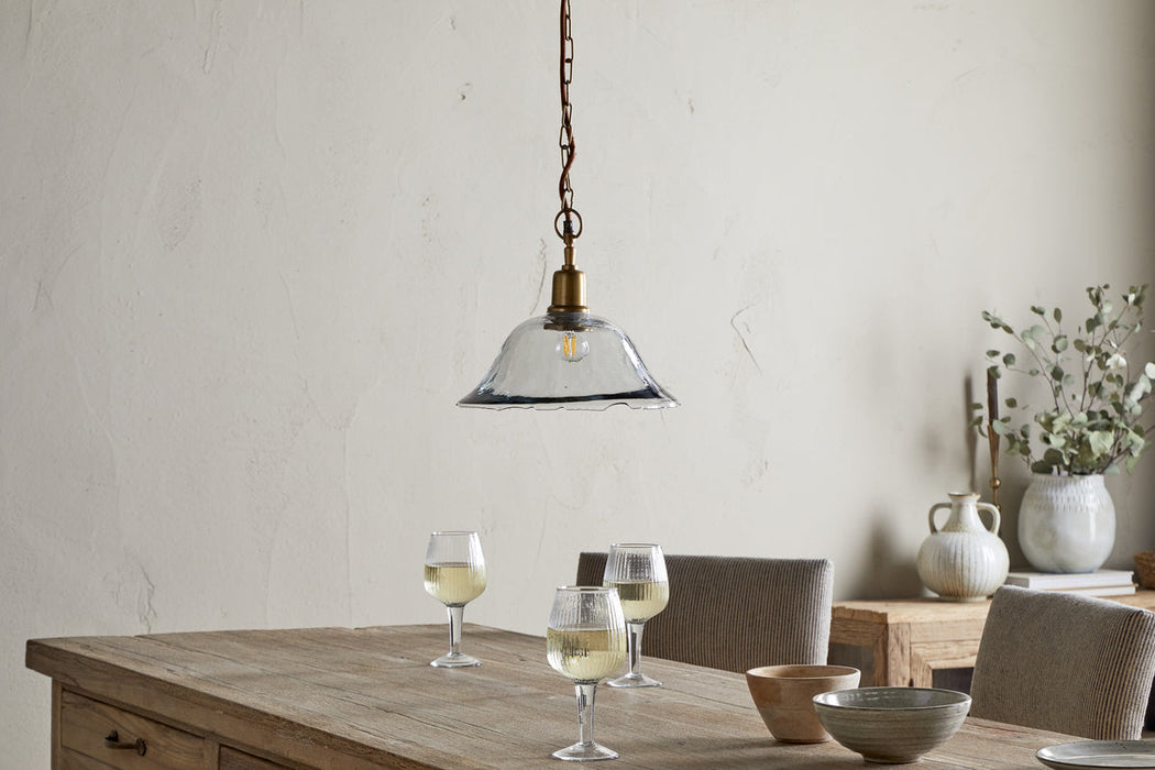 Keju Organic Shape Recycled Glass Pendant Clear