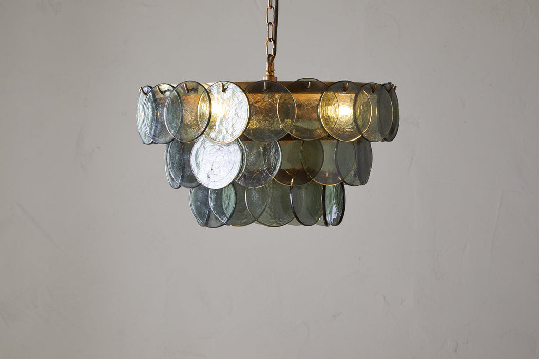 Kagitha Recycled Glass Chandelier Green