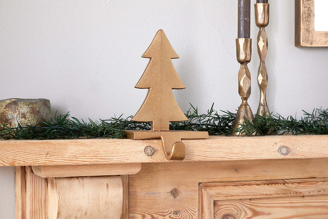 Kotta Stocking Tree Holder Antique Brass