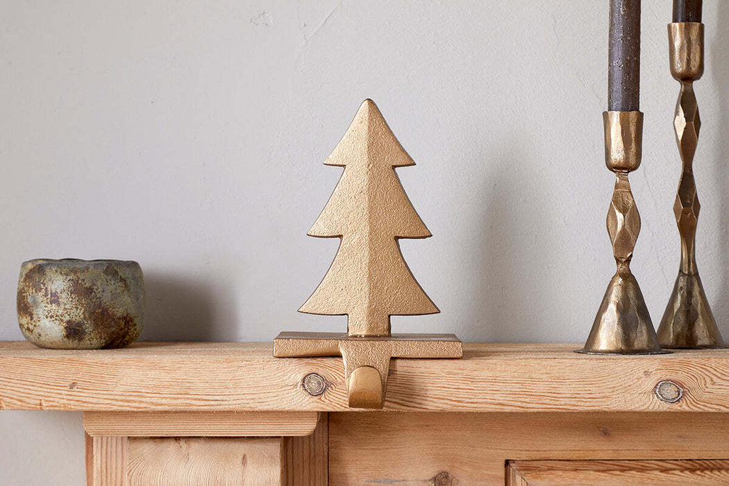 Kotta Stocking Tree Holder Antique Brass