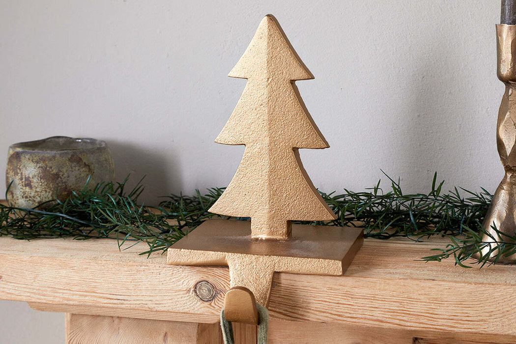Kotta Stocking Tree Holder Antique Brass