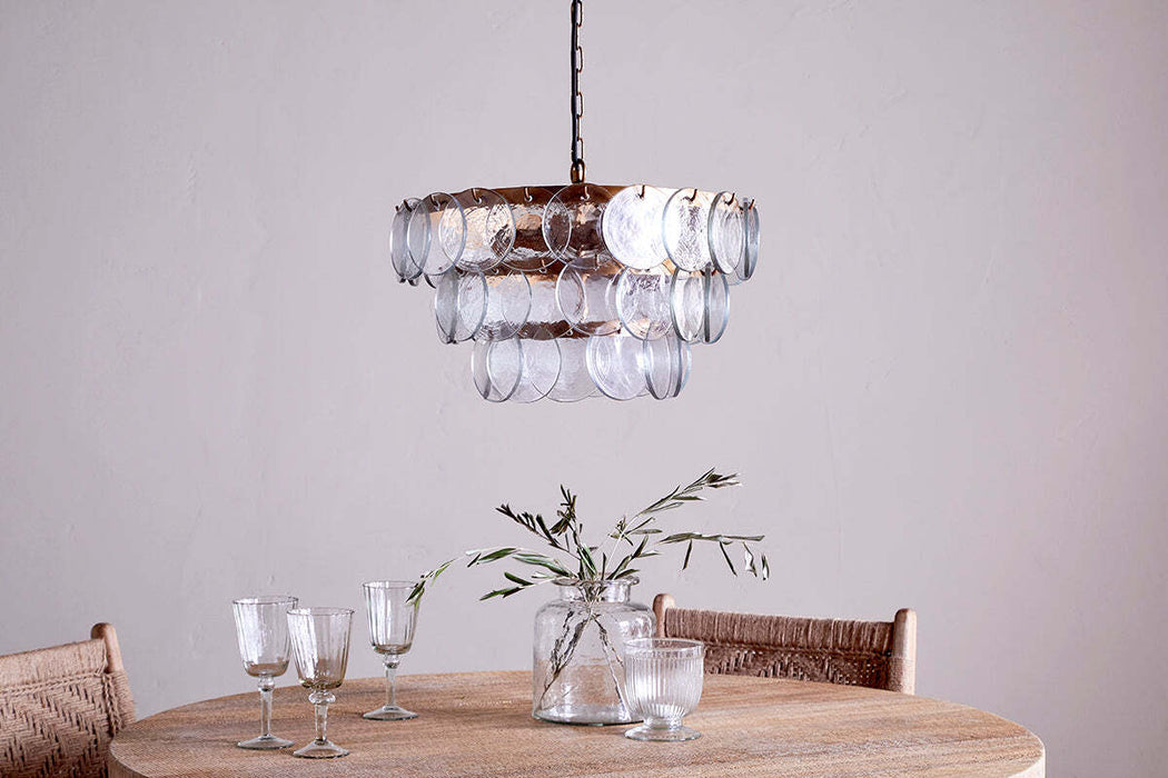 Kagitha Recycled Glass Chandelier Clear