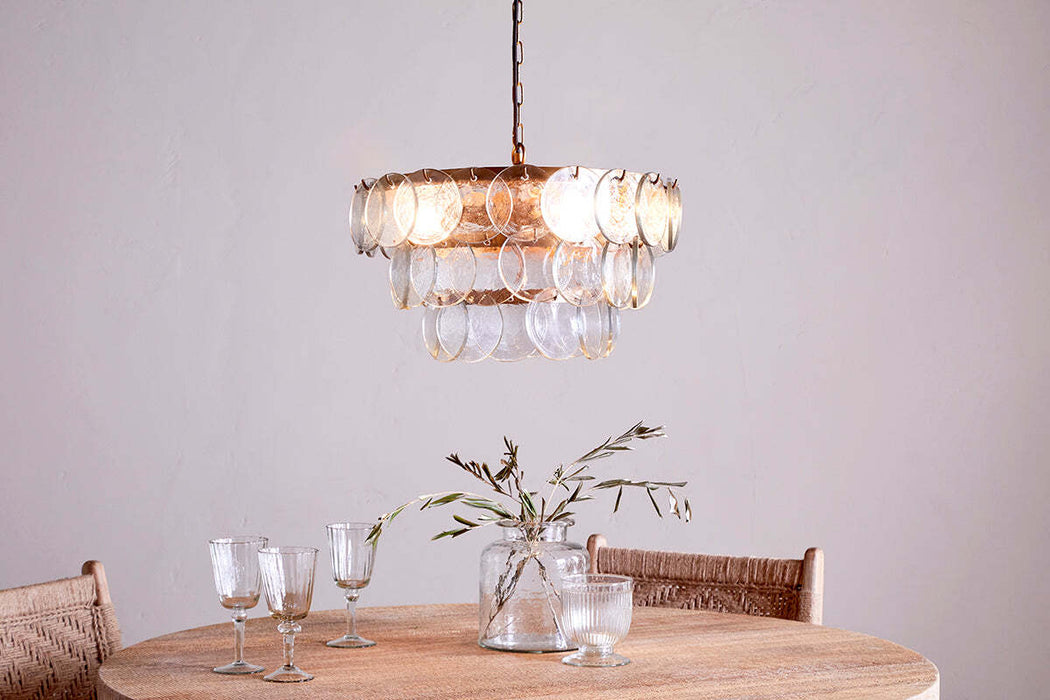Kagitha Recycled Glass Chandelier Clear