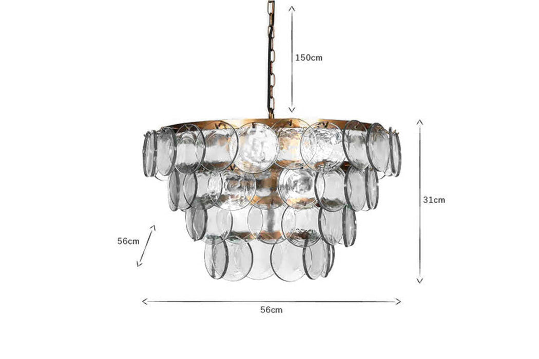 Kagitha Recycled Glass Statement Chandelier - Clear