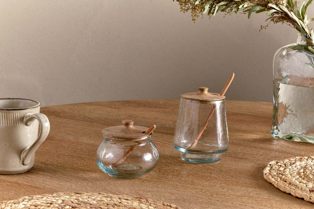 Kali Round Storage Jar Natural Clear