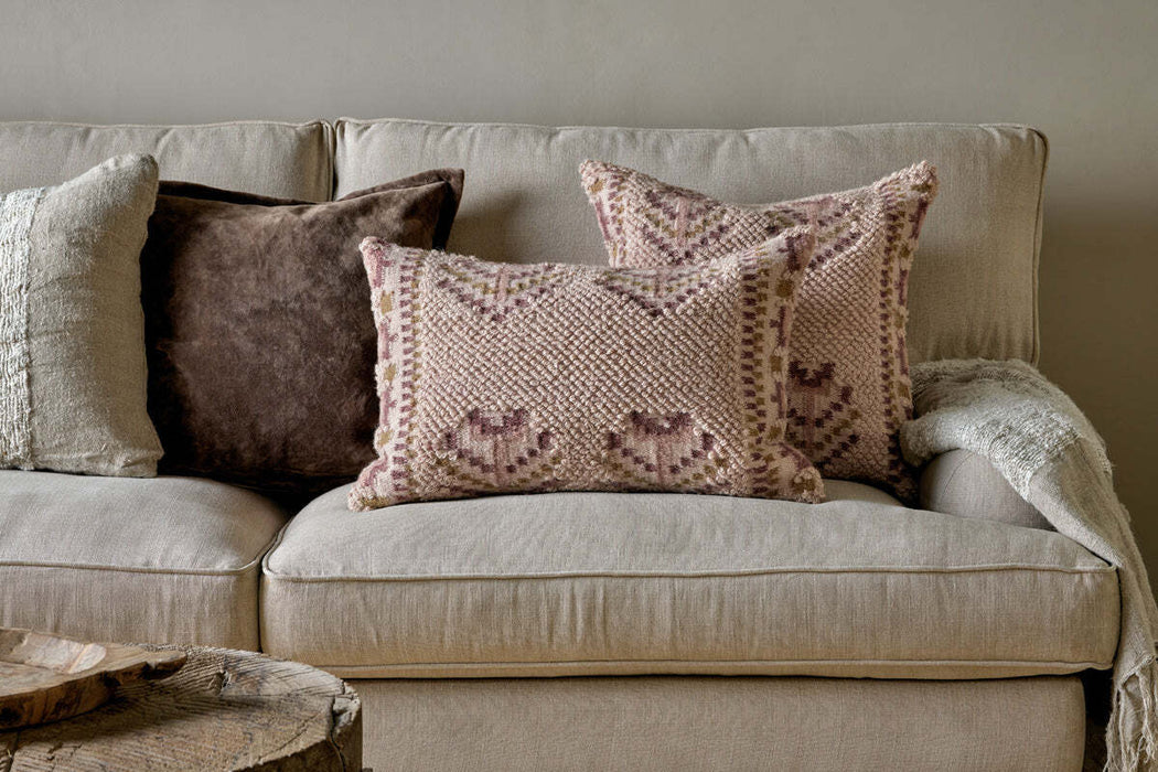 Kandy Wool Cotton Cushion Cover Dusty Pink