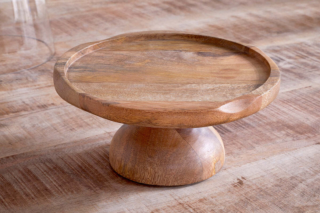 Kannati Mango Wood Glass Cheese Stand Clear