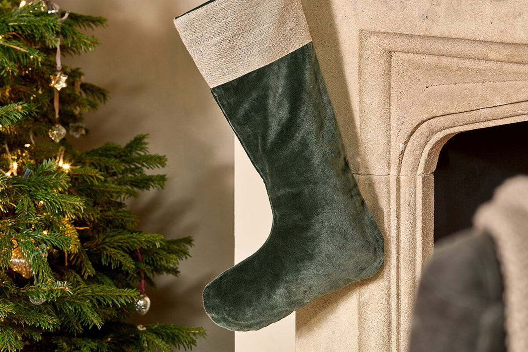 Karru Cotton Velvet Stocking Forest Green