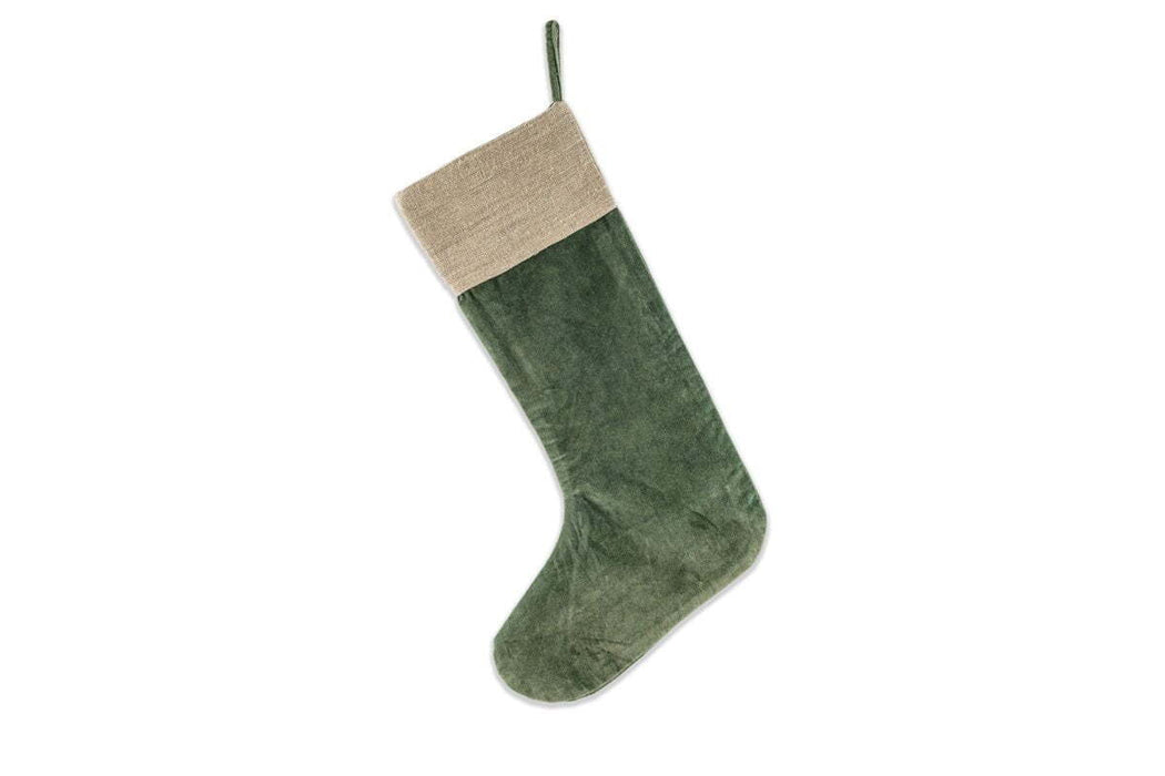 Karru Cotton Velvet Stocking Forest Green