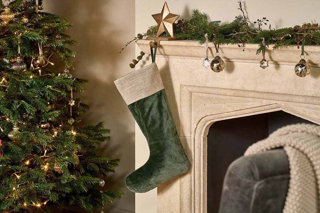 Karru Cotton Velvet Stocking Forest Green