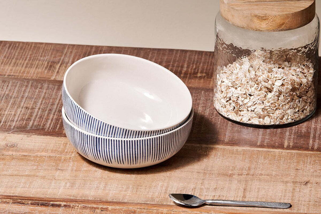 Karuma Ceramic Cereal Bowl Blue White