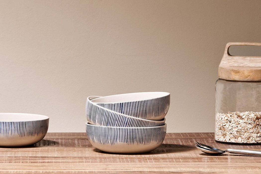 Karuma Ceramic Cereal Bowl Blue White