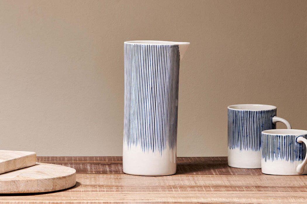 Karuma Ceramic Jug Blue Whte Large