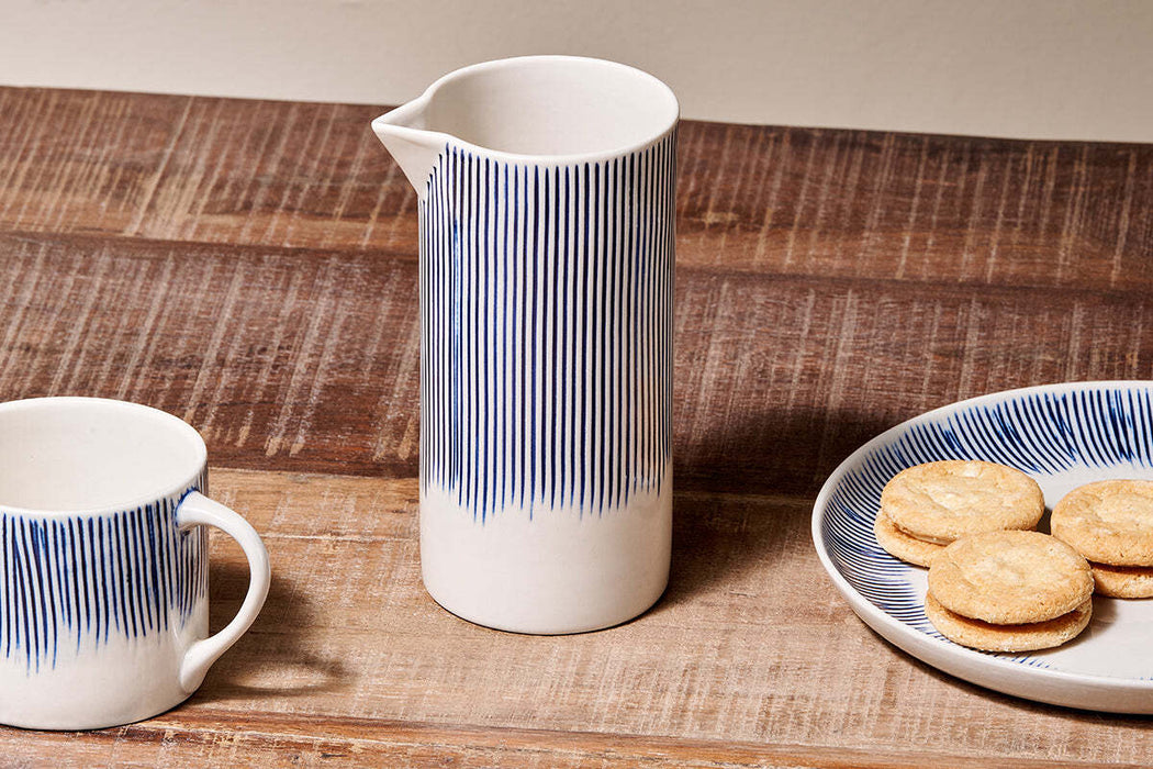 Karuma Ceramic Jug Blue White Small