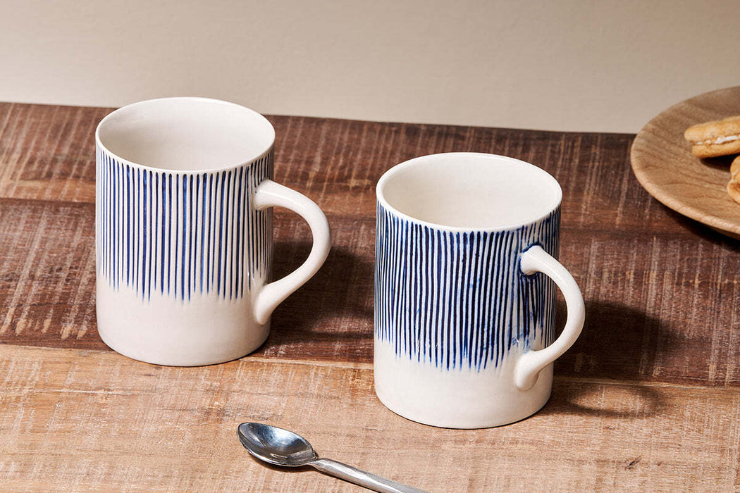 Karuma Ceramic Mug Blue Large Set Of 2