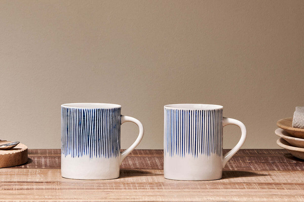 Karuma Ceramic Mug Blue Large Set Of 2