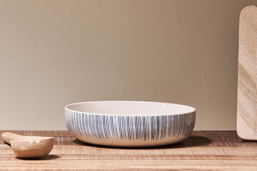Karuma Ceramic Serving Bowl Blue White