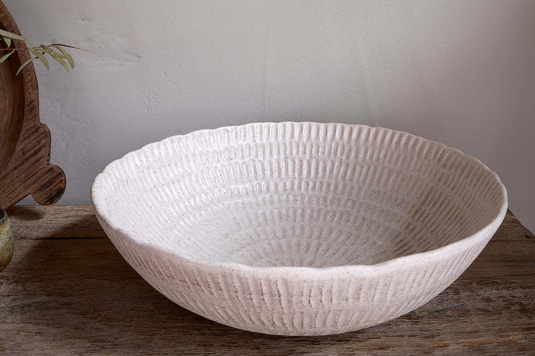 Kayanna Ceramic Decorative Bowl White