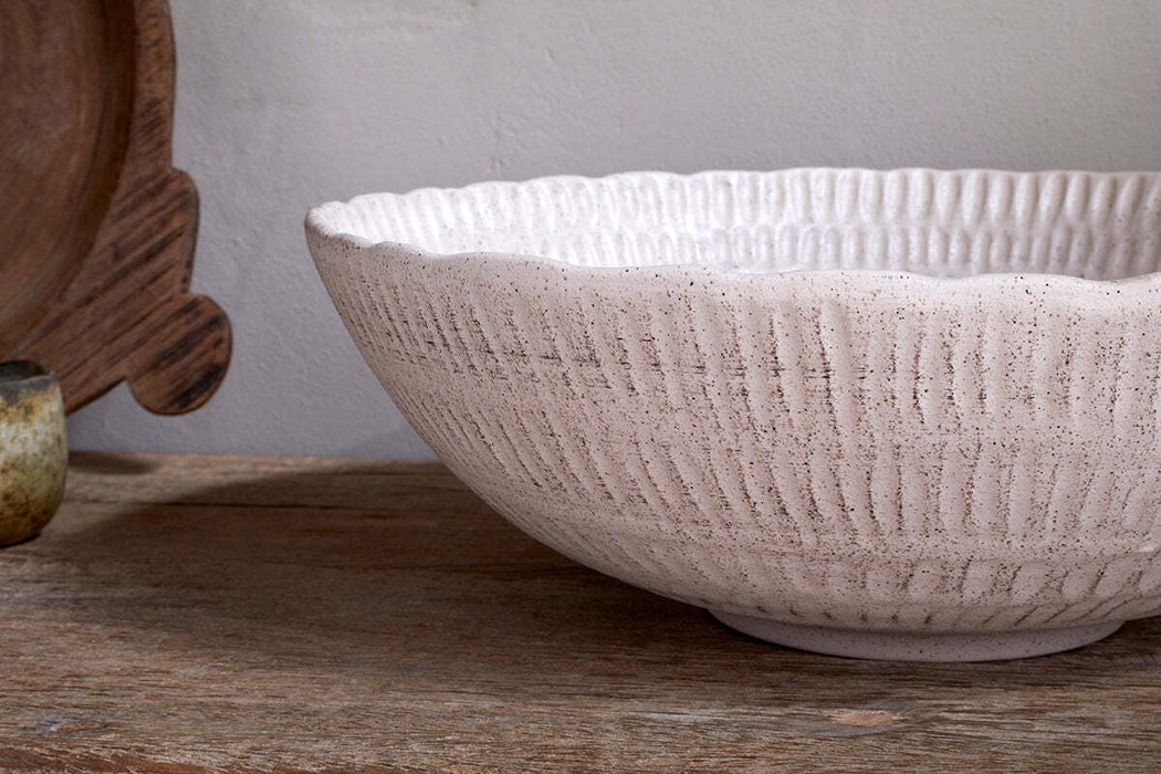 Kayanna Ceramic Decorative Bowl White