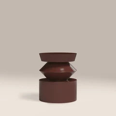 Kayla Round Side Table | High Gloss Burgundy