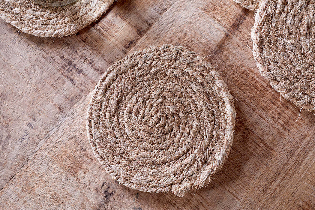 Keso Woven Coasters Natural Set Of 4