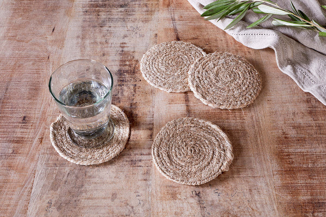 Keso Woven Coasters Natural Set Of 4