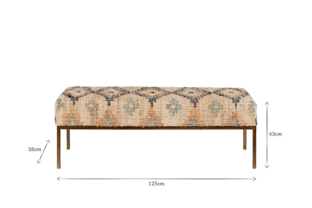 Kesu Kilim Iron Bench
