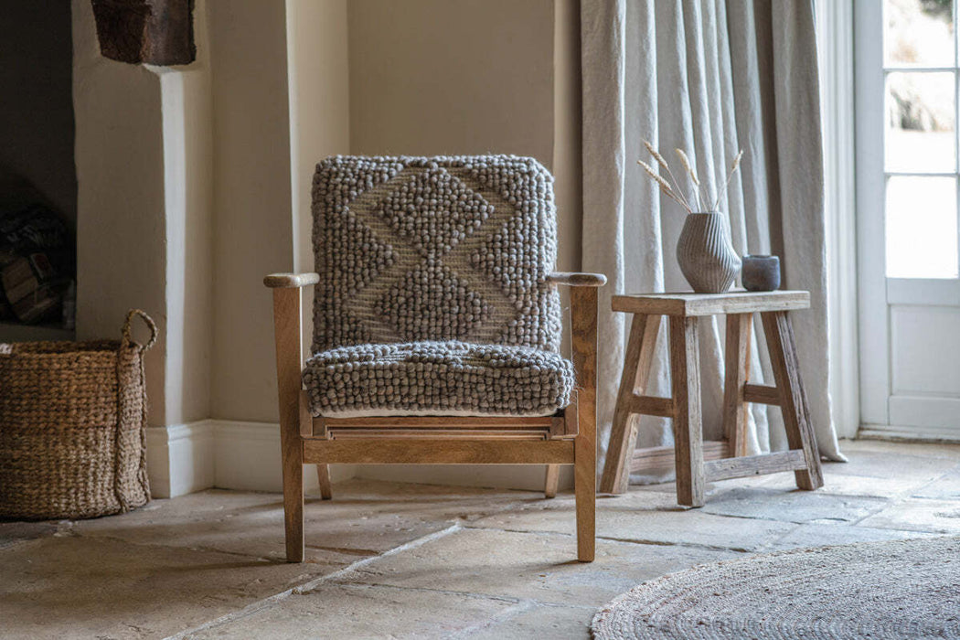 Keya Chunky Weave Mango Wood Chair Natural