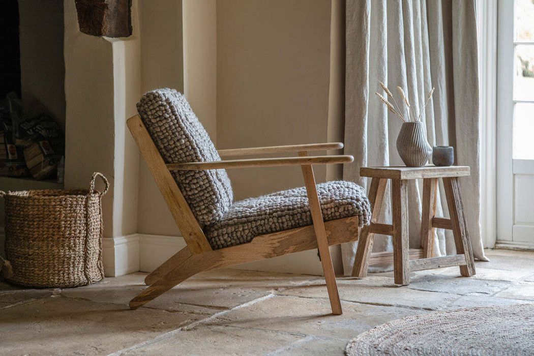 Keya Chunky Weave Mango Wood Chair Natural