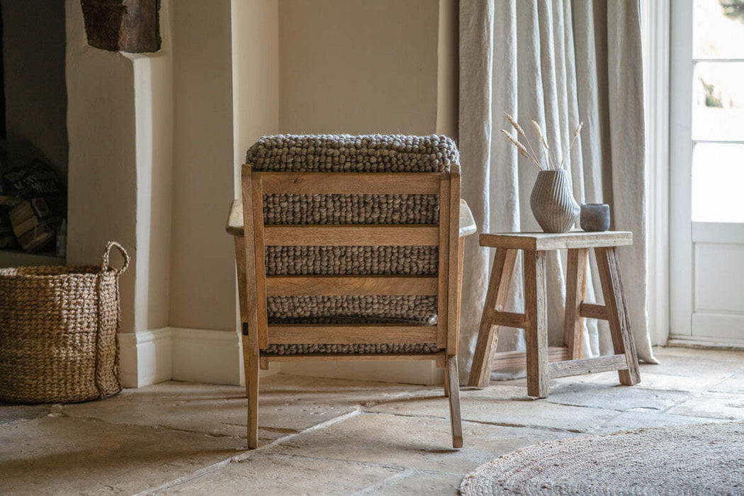 Keya Chunky Weave Mango Wood Chair Natural