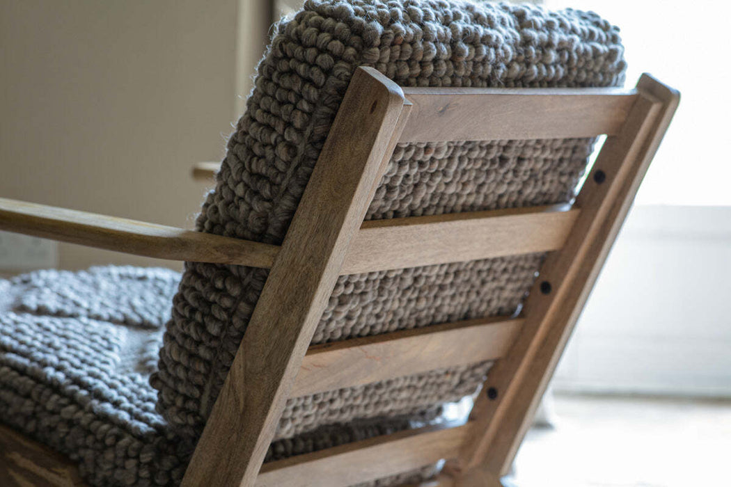 Keya Chunky Weave Mango Wood Chair Natural