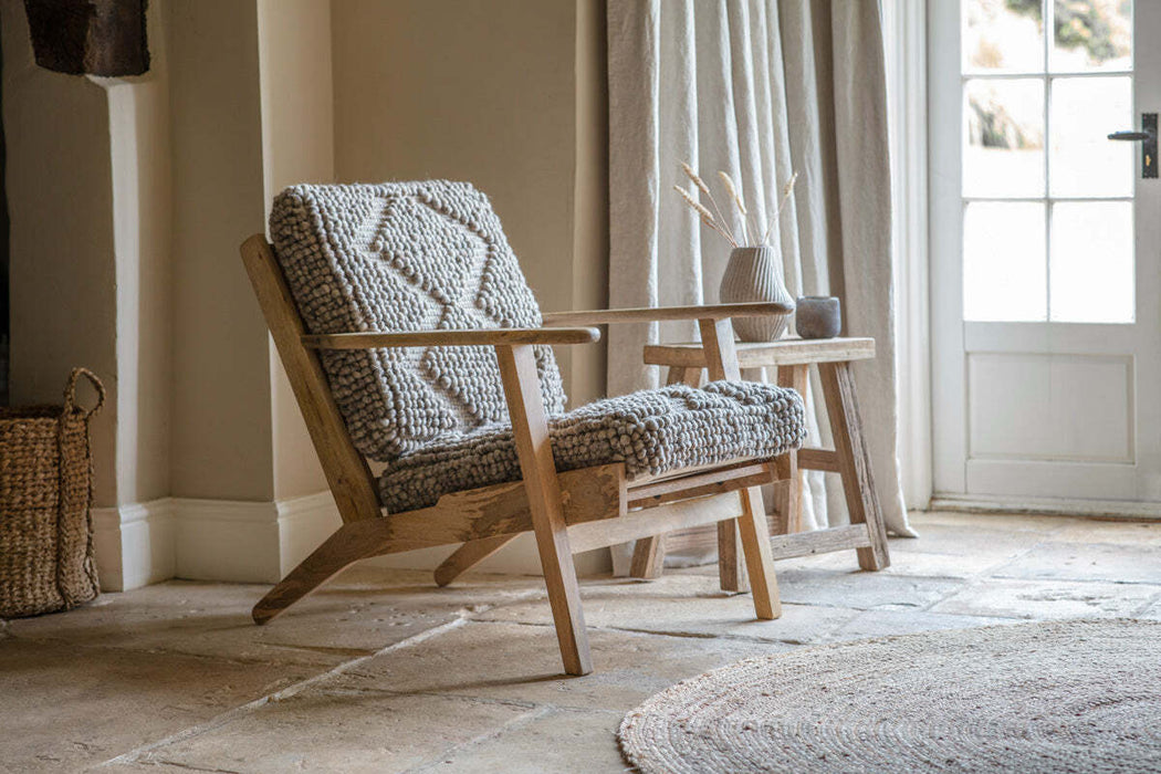 Keya Chunky Weave Mango Wood Chair Natural