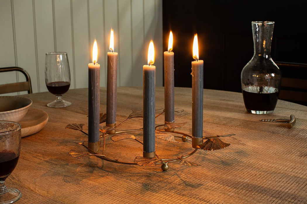 Khamila Leaf Iron Candle Holder